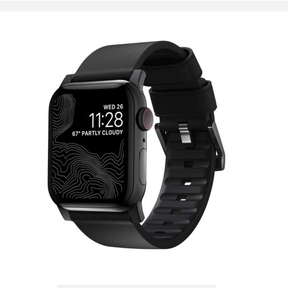 Nomad Active Leather Apple Watch 44mm Black
